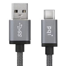 pqi 勁永 C-Cable metallic C to A 數據線 180cm, 灰色, 1條