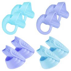 WISEDAY 兒童握筆器 大象款 左右手通用 2個 + 貓頭鷹款 右手用 2個組, 藍色, 2組