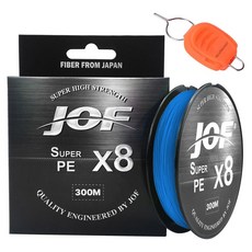JOF SUPER PE 8股編織釣魚線 300m + Silver Cast 線擋組合, 藍色(釣魚線), 隨機出貨(線擋), 1套