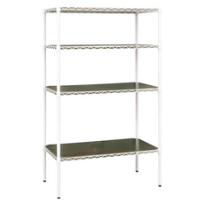 dayneeds 日需百備 輕型烤漆架含木墊板 鐵力士架 收納 鞋架 展示架, 白色, 4層