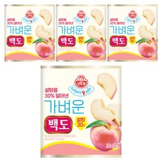 오뚜기 LIGHT 앤 JOY 가벼운 백도, 4개, 280g