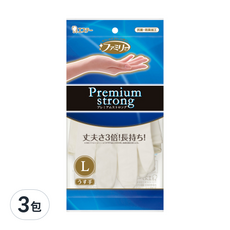 ST 雞仔牌 極上強韌手套 薄型, 白色, 大(L), 3包