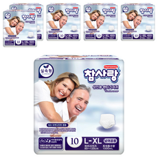 Chamsarang 男女通用實惠褲型成人紙尿褲, 大型, 10枚入, 6個