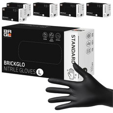 브릭글로 스탠다드 니트릴장갑 100p, 블랙, 대(L), 6개
