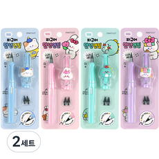 pinkfoot 3000小不點朋友們萬年鉛筆 4種組 HB, 2套, 粉色、薄荷色、紫色、藍色