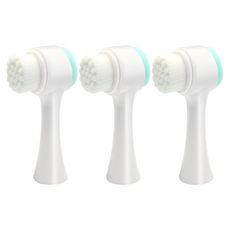 U-mop 雙頭軟毛洗臉刷 藍色 PP塑膠 纖維毛 矽膠 ABS環保樹脂, 1組