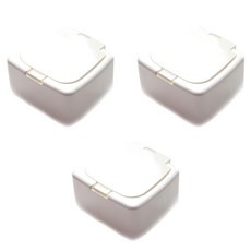 Ju and Ji 多功能迷你方形按壓式收納盒, 白色, 3個