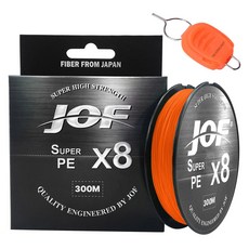 JOF SUPER PE 8股編織釣魚線 300m+Silver Cast 釣線固定架, 橘色 + 隨機出貨(固定器), 1套