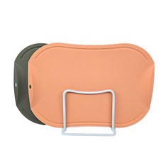 doble 不留刀痕砧板組, 砧板 中 2p(卡其, 杏色) + 不鏽鋼支架, 1套