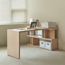 포더홈 퓨리 1200 책상 + 2단 책장 세트 방문설치, 내추럴