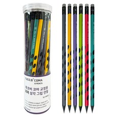 TUCO.B Coma B三角洞洞黑木鉛筆 TC-P03, 隨機出貨, 30入