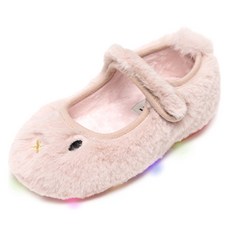 LA STELLA 女童款Bunny LED毛絨平底兔子發光防寒公主鞋