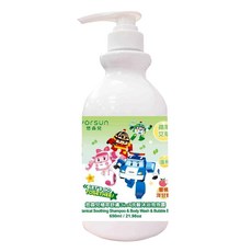 YOrSUn 悠森兒 Poli波力悠森兒植萃舒膚3in1洗髮沐浴泡泡露 蜜桃洋甘菊, 1瓶, 650ml