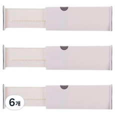 셀리빙 만능 다용도 주방 수저통 파티션 칸막이 10 x 28.3~44 cm, 화이트, 6개