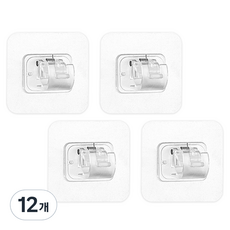 월드크린 무타공 스프링 압축봉 브라켓 홀더, 투명, 12개