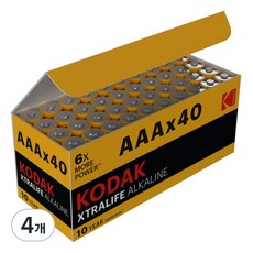 코닥 XTRALIFE 알카라인 AAA 건전지, 40개입, 4개