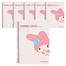 My Melody 三麗鷗美樂蒂康乃爾筆記本, 粉色, 6個