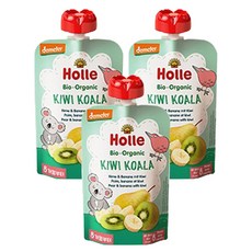 홀레 유기농 이유식 퓨레 키위 코알라, 배 + 바나나 + 키위, 100g, 3개