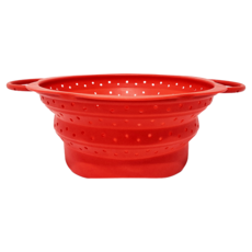 SHIMOYAMA 日式矽膠花形折疊瀝水籃 KM 小貨, 紅色, 1個