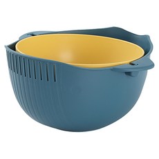 BLACK HAMMER 雙層蔬果瀝水籃組 台灣公司貨, 粉綠色, 1組