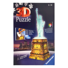 Ravensburger 維寶 發光版自由女神 3D拼圖, 108片, 綠色 + 金色, 1個