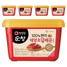 清淨園 Sunchang 黃金糙米韓式辣椒醬 減辣版, 500g, 5個