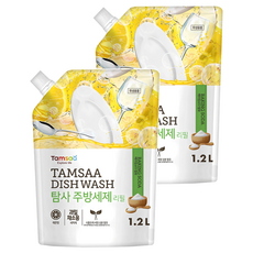 Tamsaa 小蘇打蔬果碗盤清潔液補充包, 1.2L, 2包