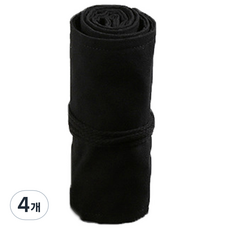 Allode 帆布捲簾式色鉛筆袋 48色 58 x 20 cm, 4個, 01 黑色