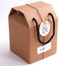 Kyungil Box 繩帶提把 正方形手提盒 3號, 單一顏色, 5入