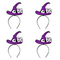 Daysoy 恐怖萬聖節可愛髮箍, 4個, 05 紫色亮粉