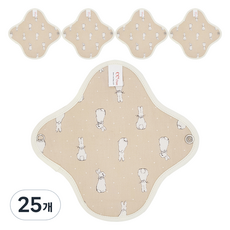 eechae 米色兔子棉布衛生棉, 1入, 25個