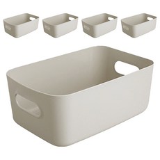 葉子小舖 日式儲物盒 收納盒, 灰色, 5個