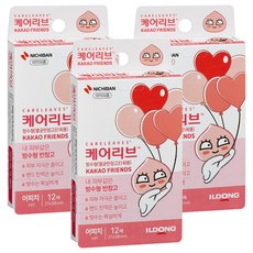 케어리브 방수형 멸균반창고 카카오프렌즈 어피치, 12개입, 3개