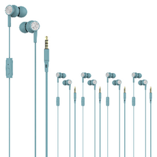 Gattem Baba 入耳式彩色有線耳機 5入, 藍色, S-08
