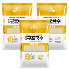 몽고식품 구포국수 진공소면, 3kg, 3개
