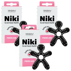 Mr&Mrs FRAGRANCE Niki 車用芳香劑補充包, 清新空氣, 3個