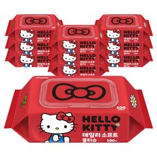 ITC 헬로키티 데일리소프트 물티슈 캡형, 100매입, 10개, 50g