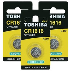 TOSHIBA 東芝 鈕扣電池 CR1616, 1入, 3個