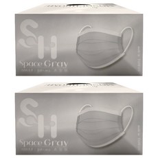 SH 上好生醫 成人平面醫療口罩 未滅菌, 太空灰色, 50片, 2盒