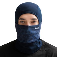 RAVER 印花刷絨防寒護頸頭套 R3, 2號 WHEEL海軍藍