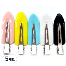 GREAGER 化妝瀏海髮夾 5入組, 5組, 黑、白、藍、黃、粉