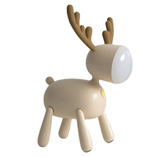 Caldo 卡朵生活 耶誕麋鹿LED情境小夜燈，冷光暖光，Micro USB充電, 淺棕