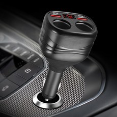 COSY QC3.0 2孔電壓顯示車用快速充電器, 黑色, JCGR3388AT