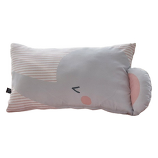 shez Home BongBong系列 超細纖維動物造型 枕頭套 + 枕芯, 粉色條紋大象款