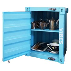 주식회사아텍스 웨어하우스 인테리어 철제 잠금 캐비넷 + 열쇠, 스카이, 2단