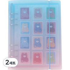 wannathis A5 6孔貼紙活頁夾套組, 03 藍粉色, 2套