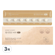 마미앤대디 활성엽산 400 미니 14g, 56정, 3개