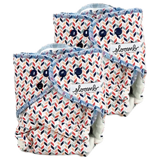 Sloomb 有機竹麻夜用布尿布 天然透氣 彈性腰圍貼身設計, Pink Geo, 2件