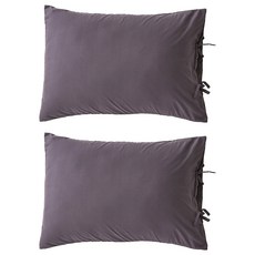 라뽐므 노르빅 호텔 베이직 베개솜 + 베개커버 리본형 세트, 퓨어화이트 + 차콜그레이, 2개