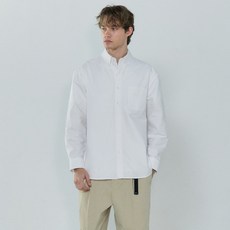 BASIC HOUSE 牛津布半寬鬆長袖襯衫 LZWS0103